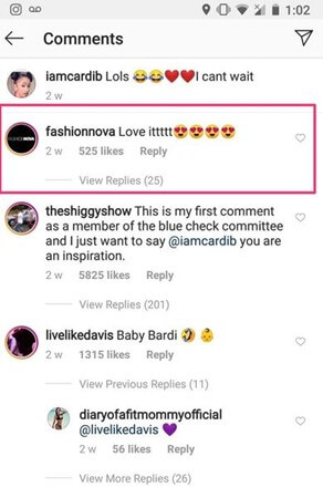 instagram comments and captions